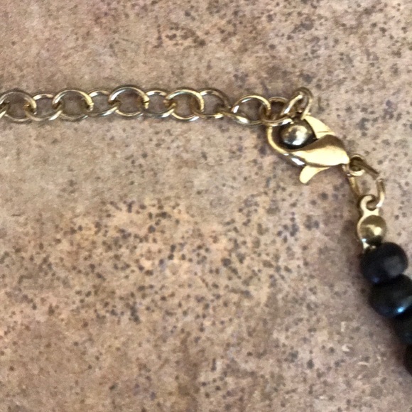 Necklace gold blue turquoise and black - Picture 4 of 4